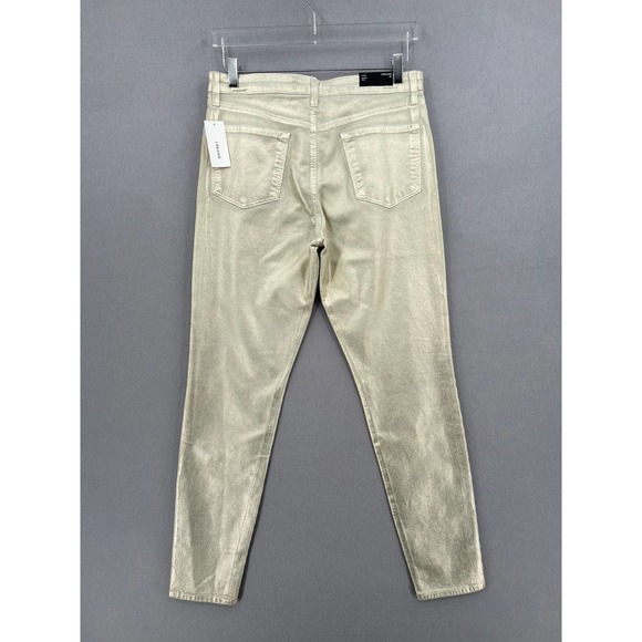J BRAND Pants Womens 30 Maria High Rise Skinny Gold Messaline Coated Cord NWT - Picture 5 of 13